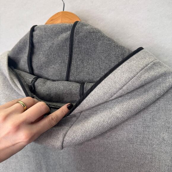 Zara Light Gray Hooded Wool Blend Coat Sz XL Minimalist Cozy ScandiStyle Fall - Picture 5 of 9